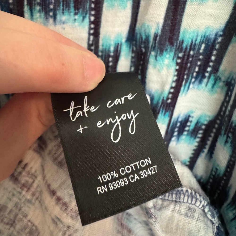 NIC+ZOE Teal and Navy Geometric Midi Dress - Picture 5 of 6